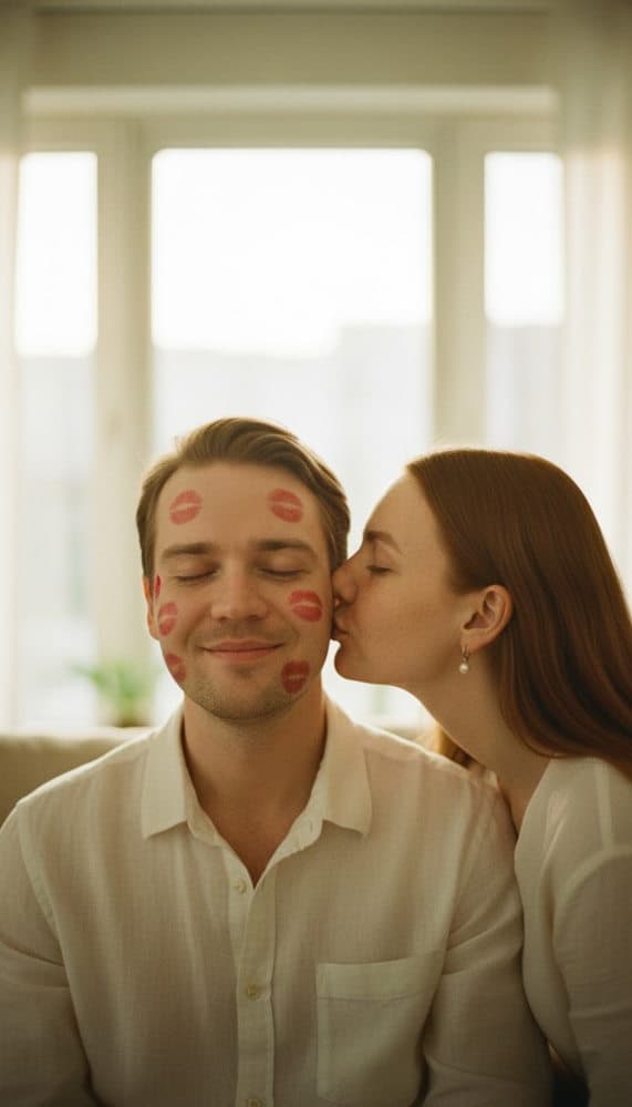 AI-generated photo example: An elegant portrait of a formally dressed couple during a golden hour sunset.