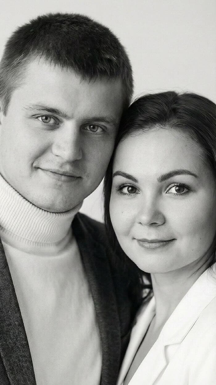 Studio AI couple photoshoot with clean portrait lighting