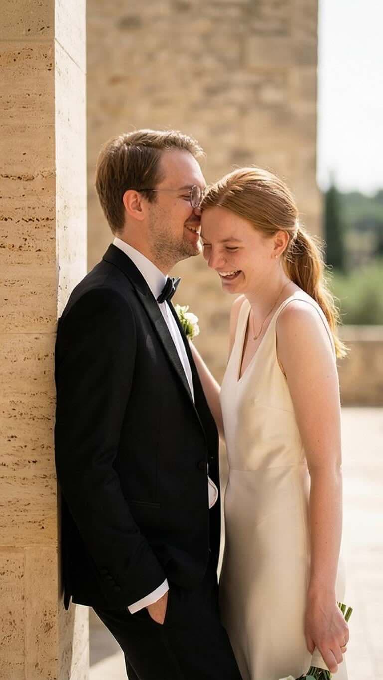 AI for photos: classic groom and bride image generation.